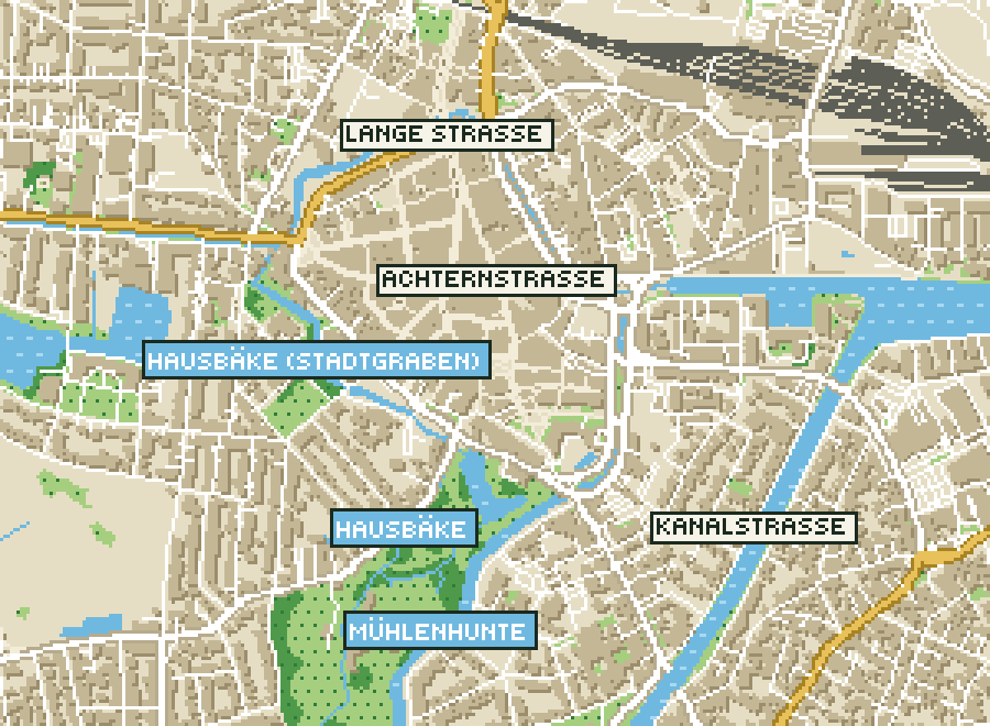 Pixel-Plan der Ortsmitte von Oldenburg