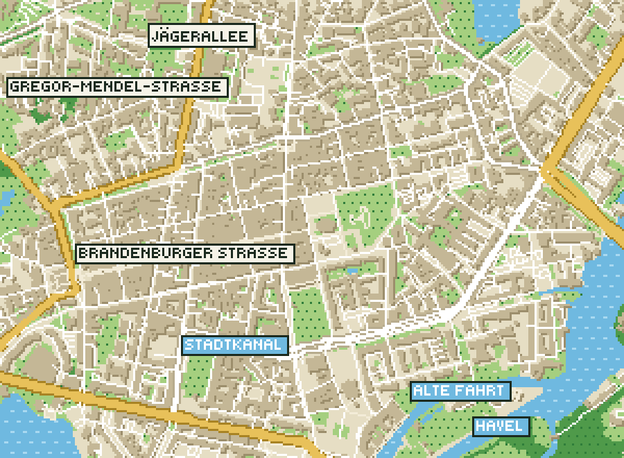 Pixel-Plan der Ortsmitte von Potsdam