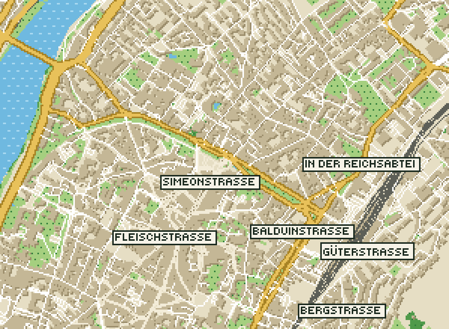 Pixel-Plan der Ortsmitte von Trier
