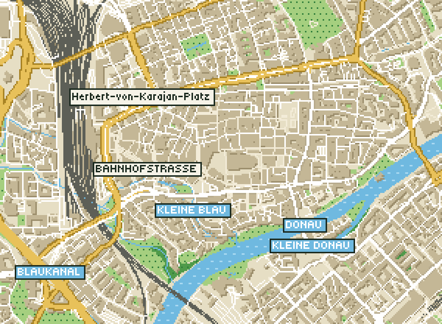 Pixel-Plan der Ortsmitte von Ulm