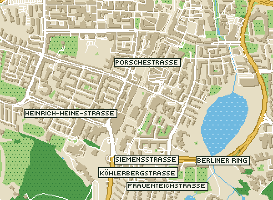 Pixel-Plan der Ortsmitte von Wolfsburg