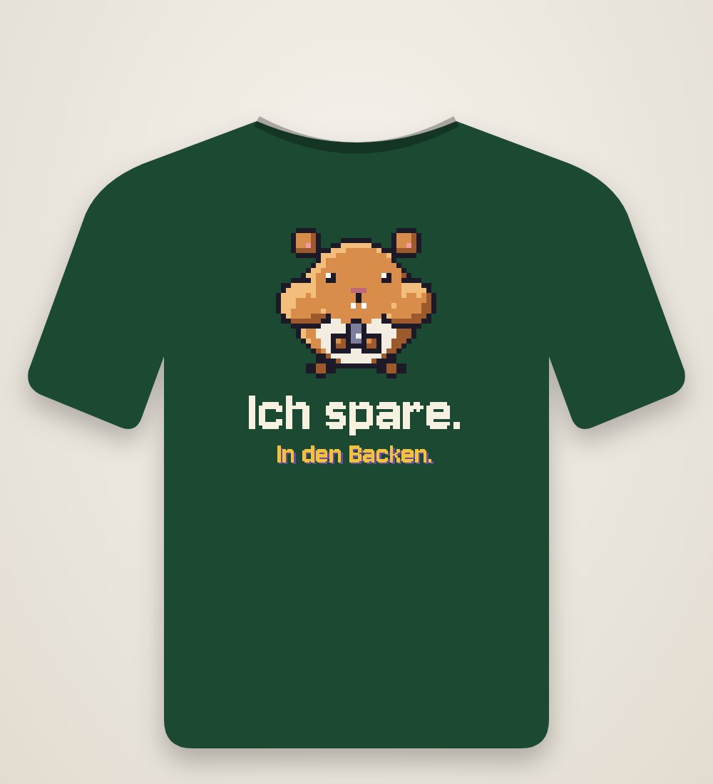 Hamster: Ich spare. In den Backen.