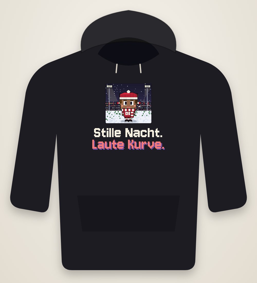 Spieler vor der Fankurve: Stille Nacht. Laute Kurve.