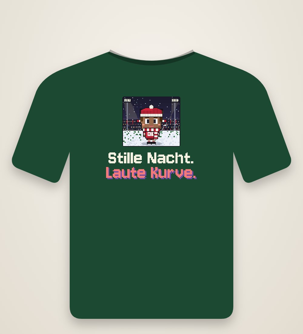 Spieler vor der Fankurve: Stille Nacht. Laute Kurve.