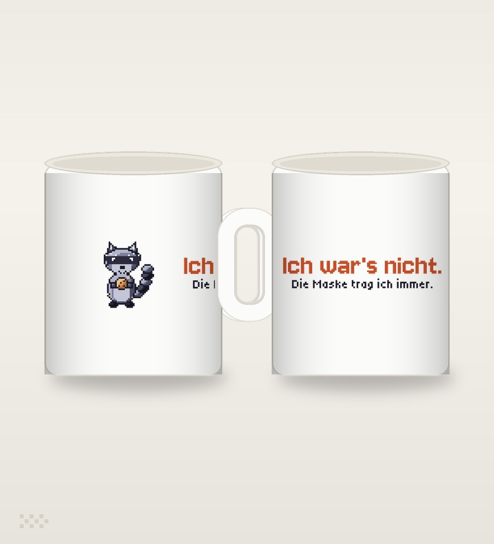 Waschbär: Ich war's nicht. Die Maske trag ich immer.