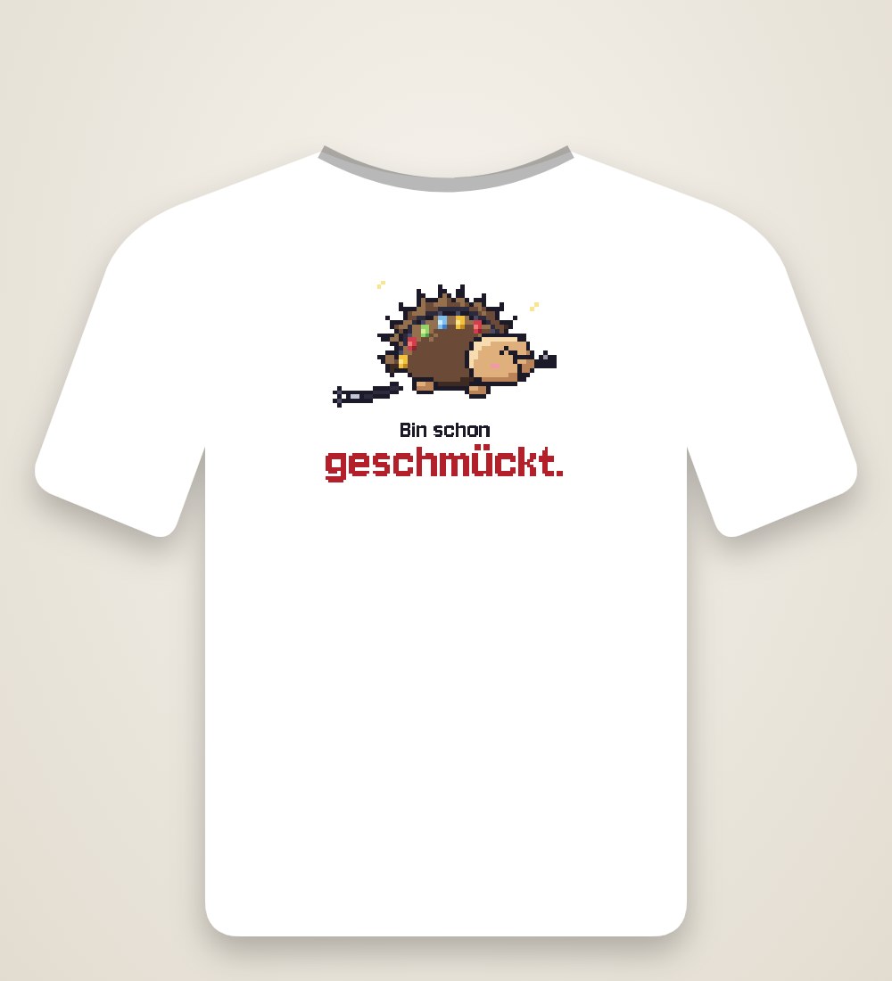 Igel mit Lichterkette: Bin schon geschmückt.