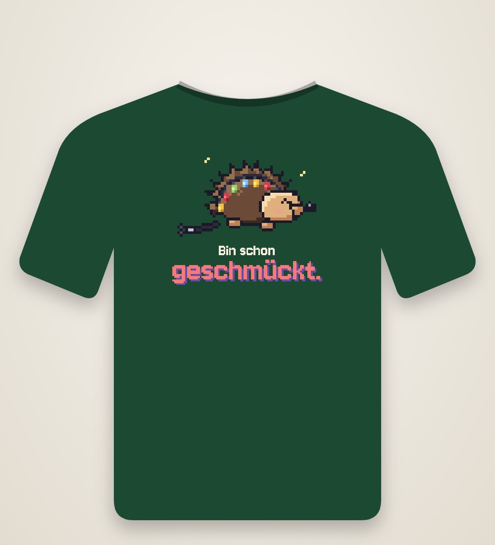 Igel mit Lichterkette: Bin schon geschmückt.