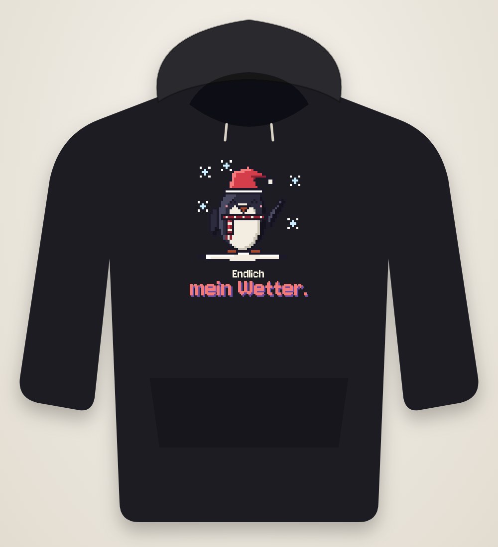 Pinguin mit Mütze und Schal