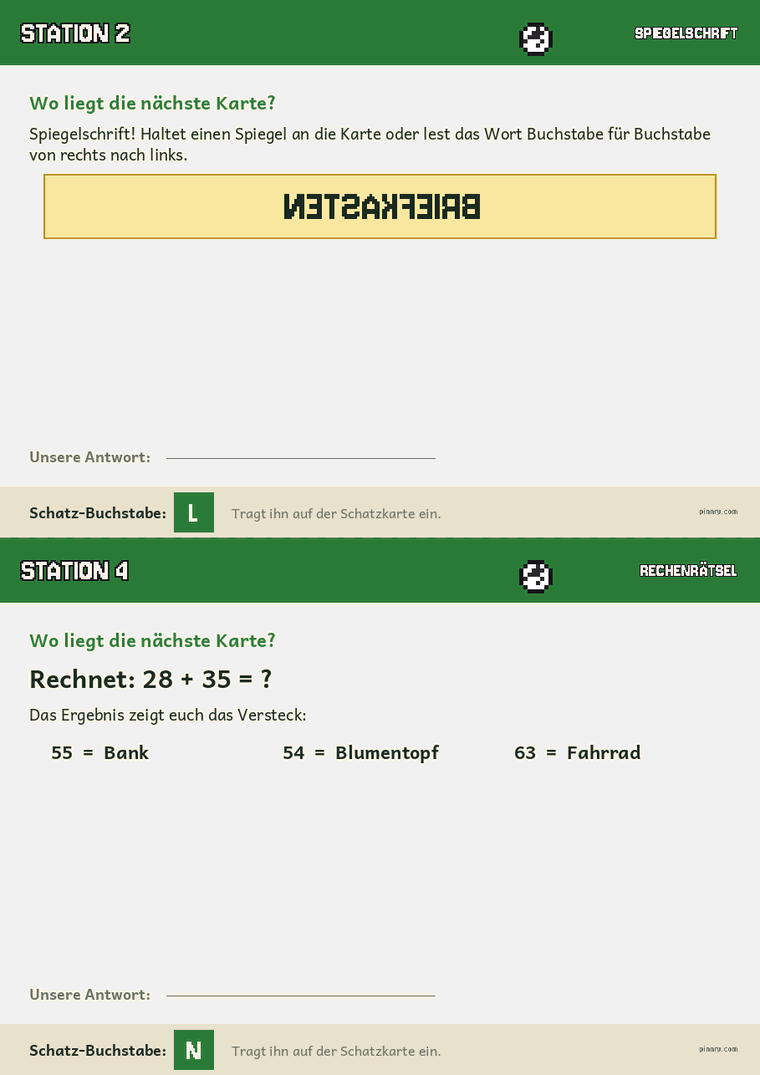 Spiegelschrift und Rechenrätsel für Ältere