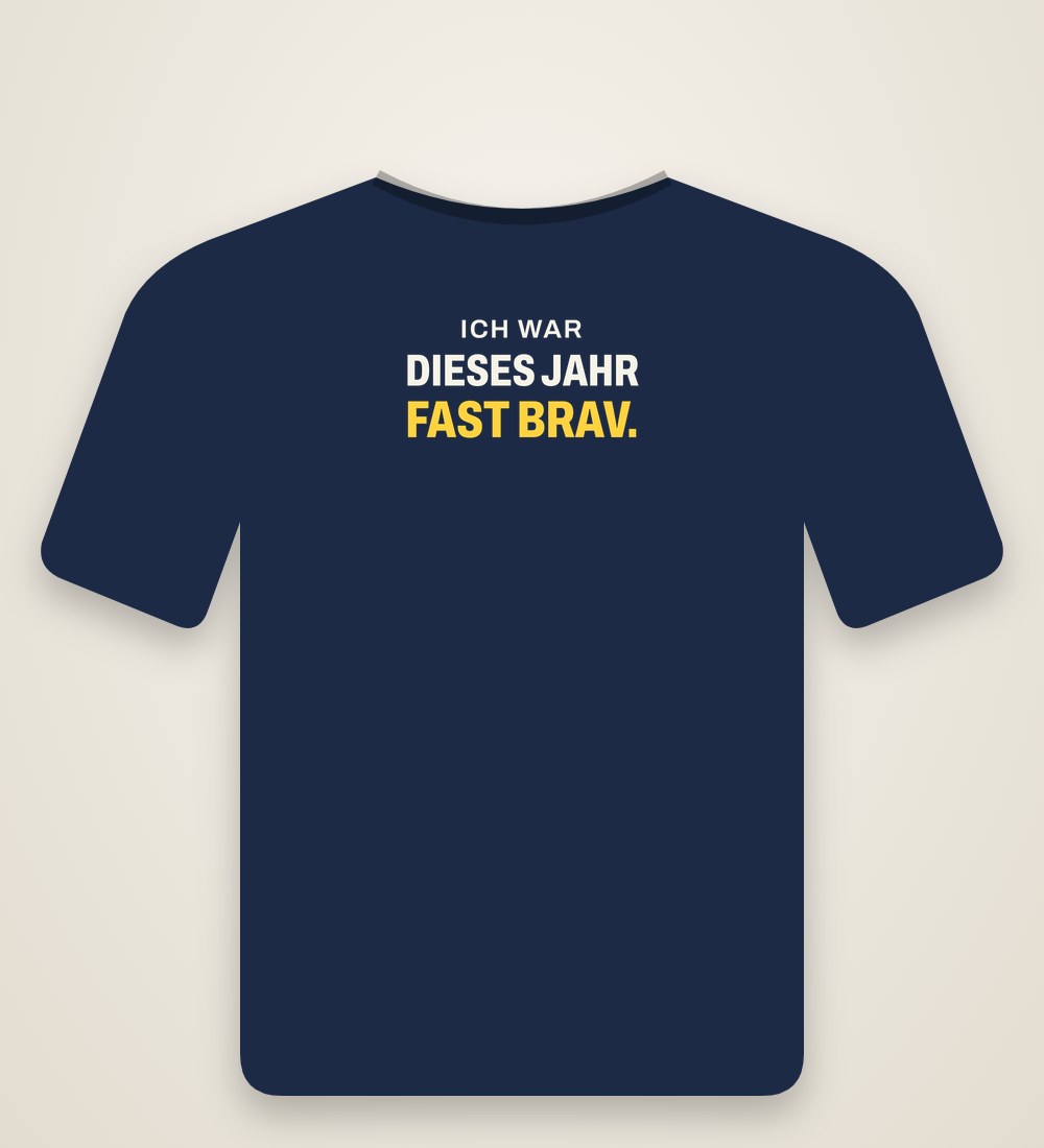 Kinder-T-Shirt „Ich war dieses Jahr fast brav.“