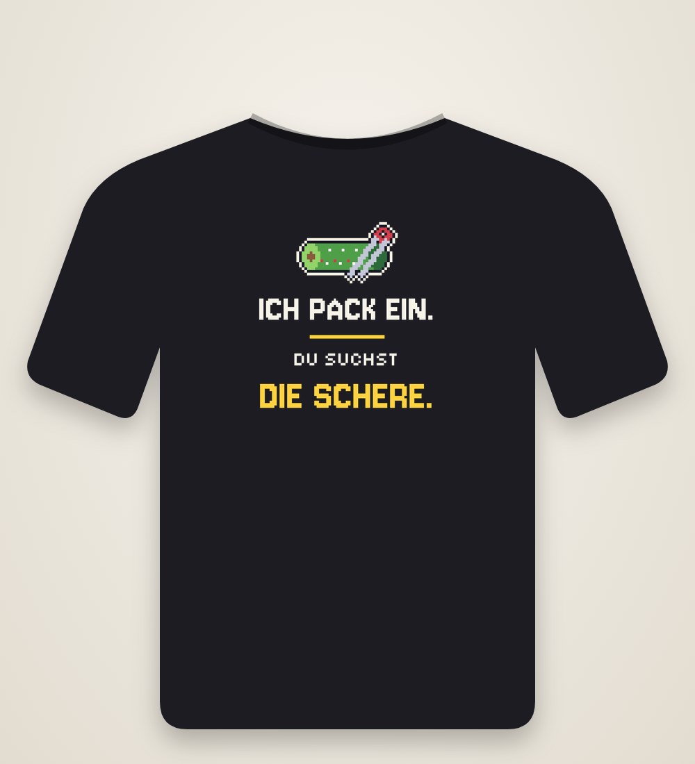 Ansicht: Ich pack ein. Du suchst die Schere.