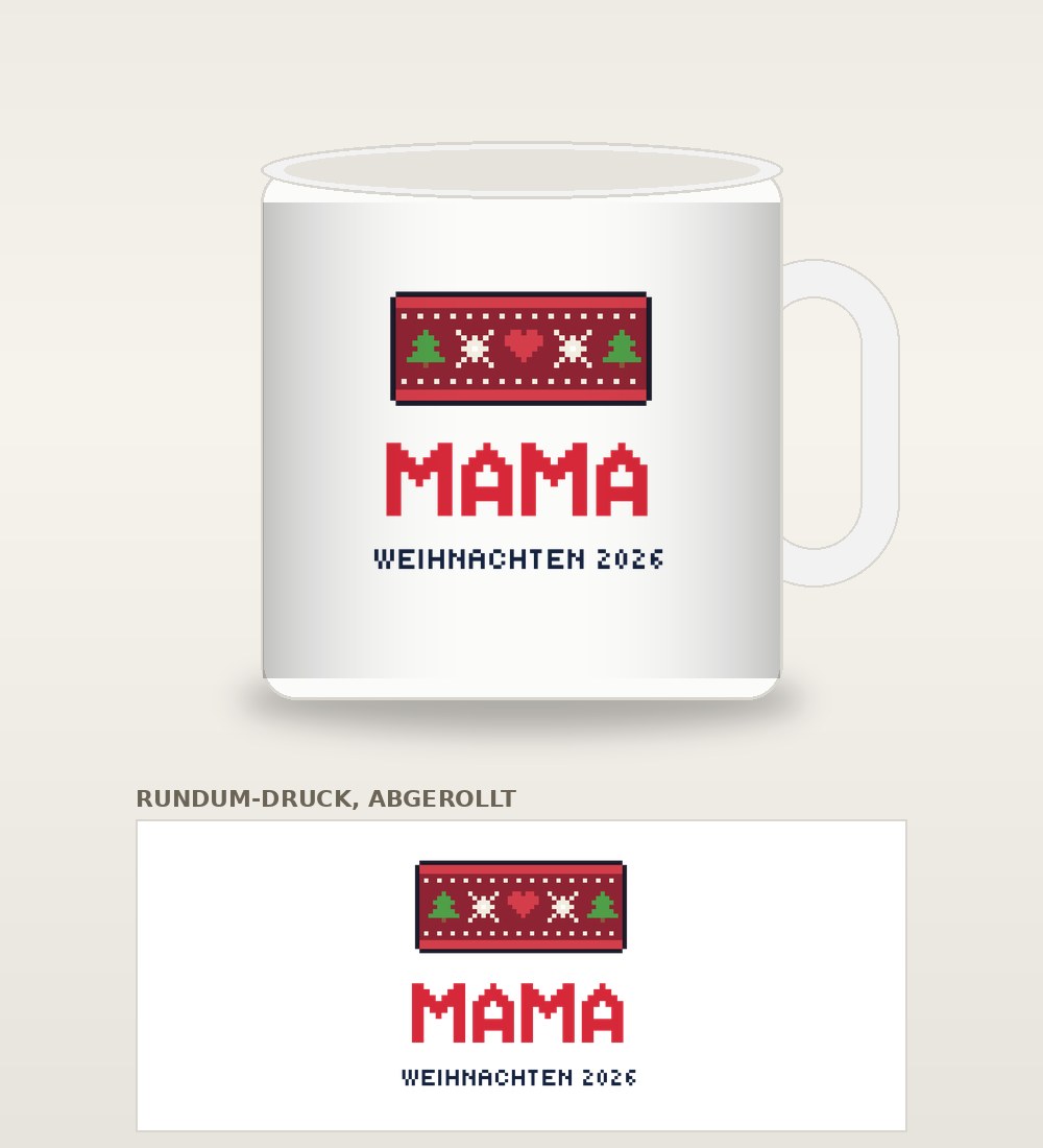Ansicht: Mama im Pixel-Weihnachtspulli
