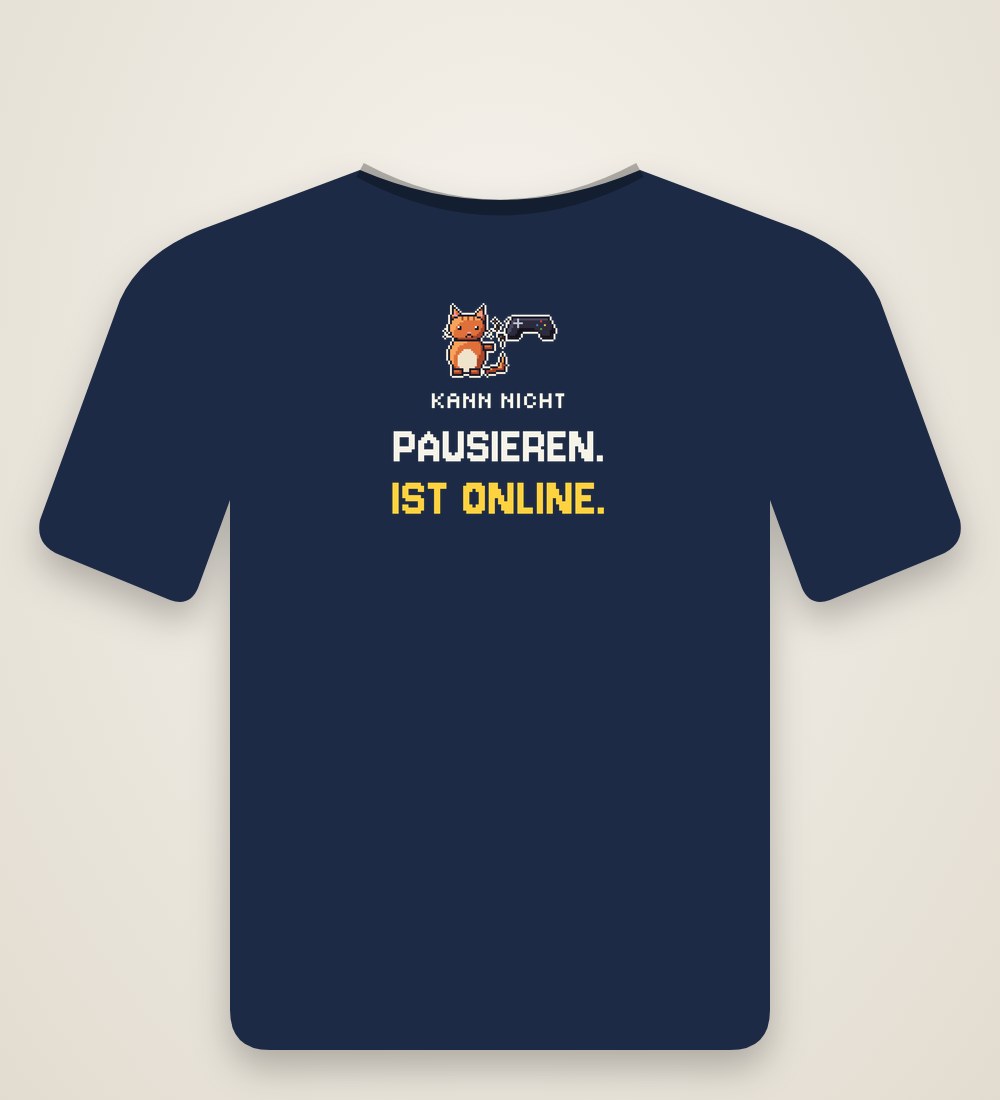 Kinder-T-Shirt „Kann nicht pausieren. Ist online.“