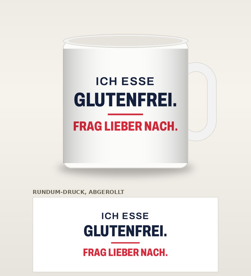 Tasse „Ich esse glutenfrei. Frag lieber nach.“