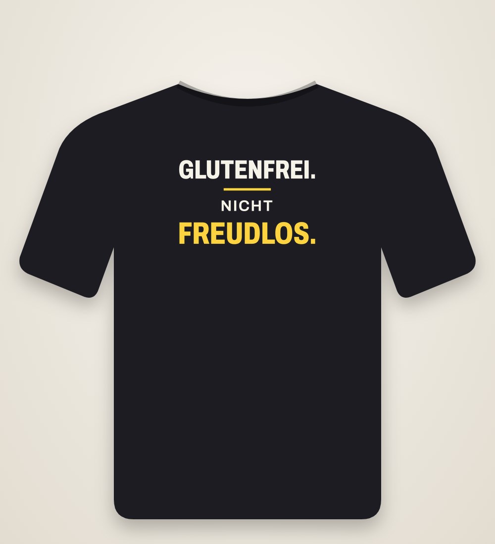 Damen-T-Shirt „Glutenfrei. Nicht freudlos.“