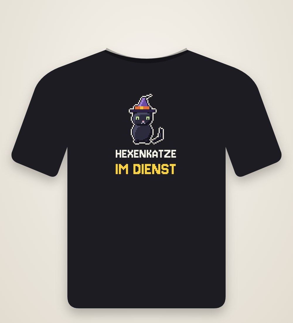 T-Shirt „Hexenkatze im Dienst“