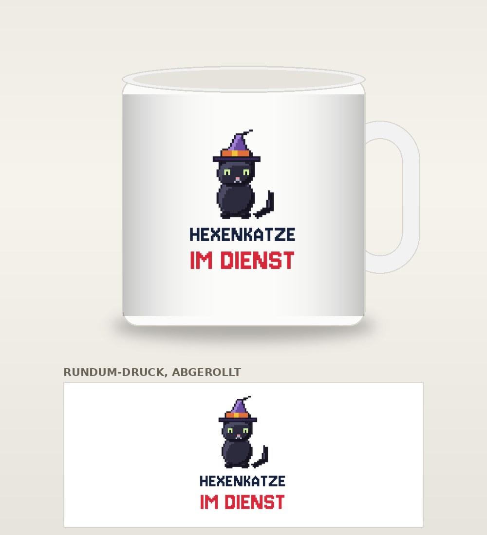 Tasse „Hexenkatze im Dienst“
