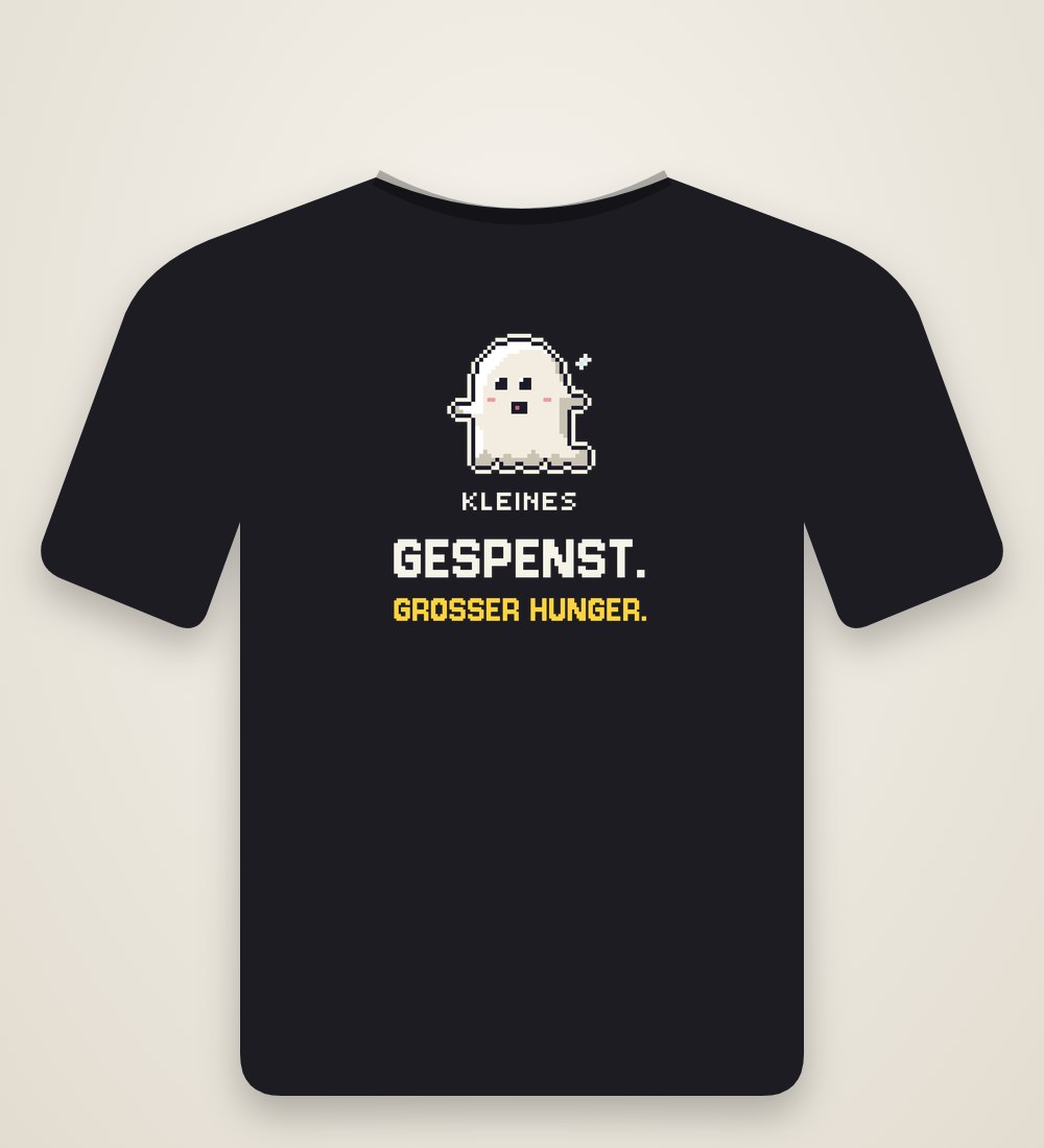 T-Shirt „Kleines Gespenst, großer Hunger“