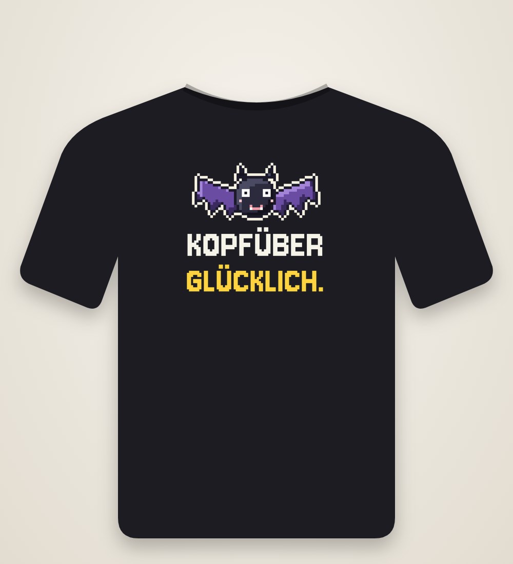 Damen-T-Shirt „Kopfüber glücklich“