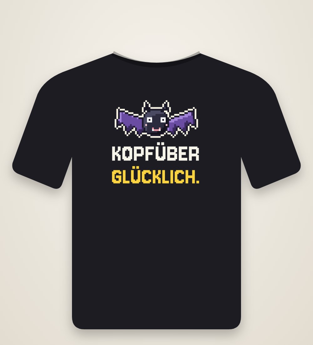 T-Shirt „Kopfüber glücklich“