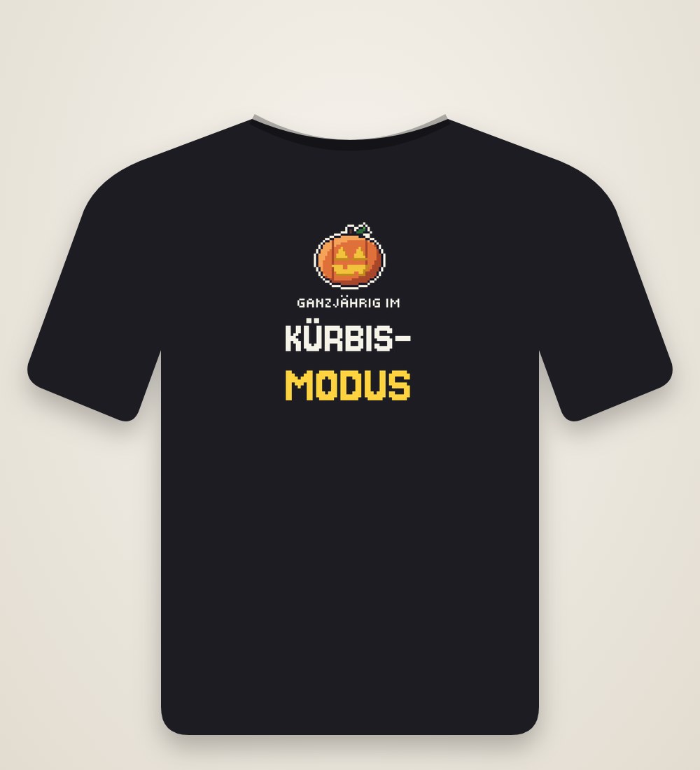 Damen-T-Shirt „Ganzjährig im Kürbis-Modus“