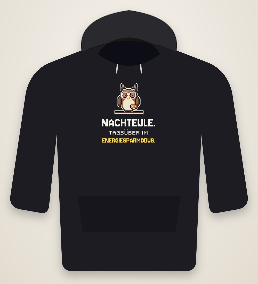 Hoodie „Nachteule im Energiesparmodus“