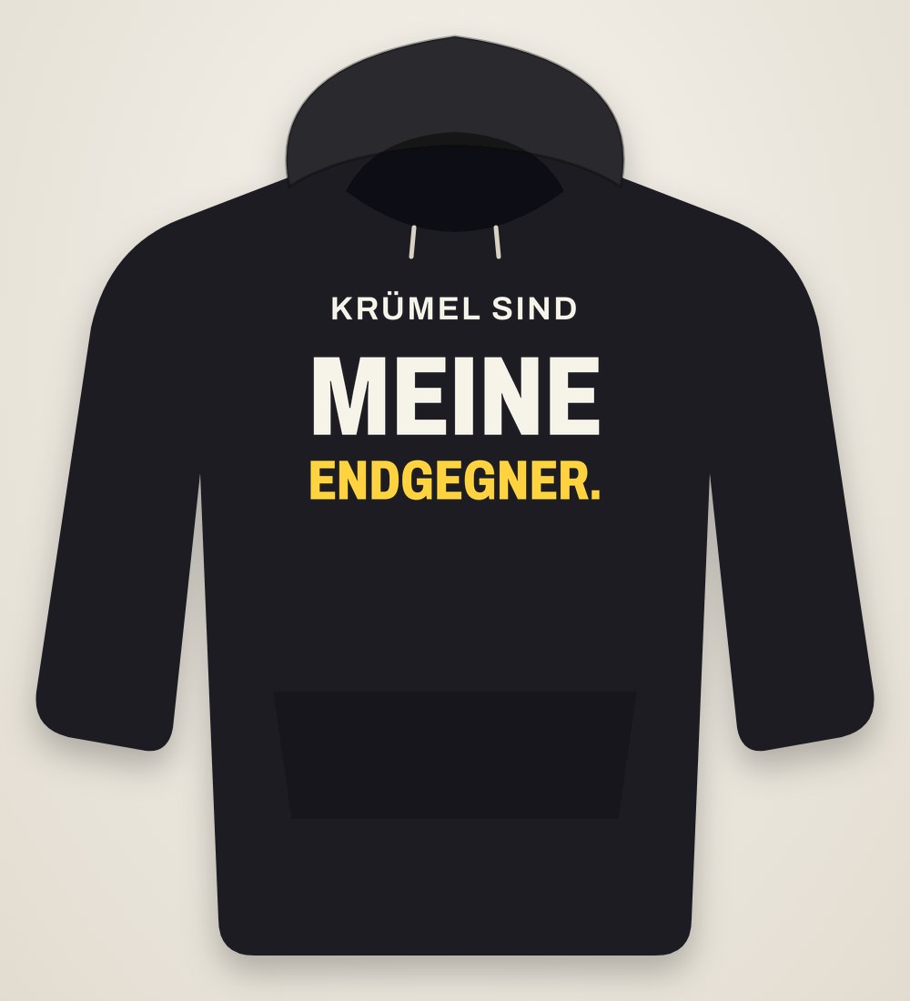 Hoodie „Krümel sind meine Endgegner.“