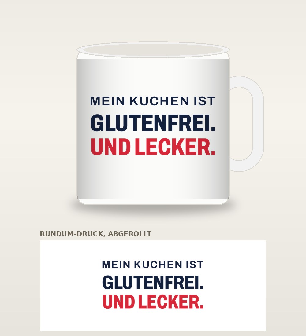 Tasse „Mein Kuchen ist glutenfrei. Und lecker.“