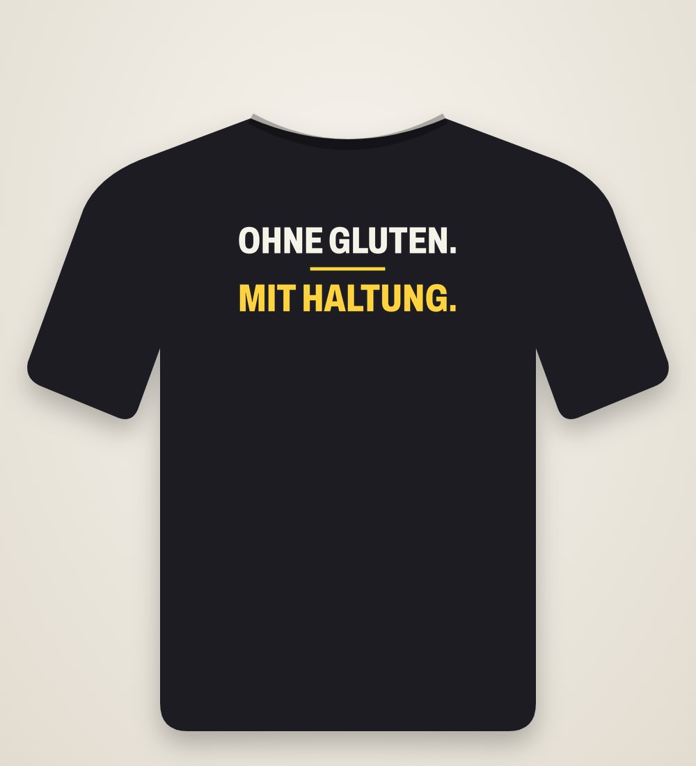 T-Shirt „Ohne Gluten. Mit Haltung.“