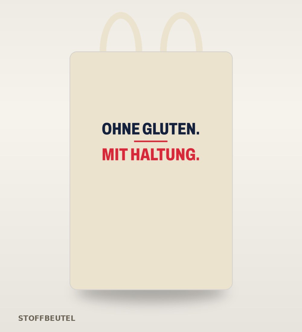 Stoffbeutel „Ohne Gluten. Mit Haltung.“
