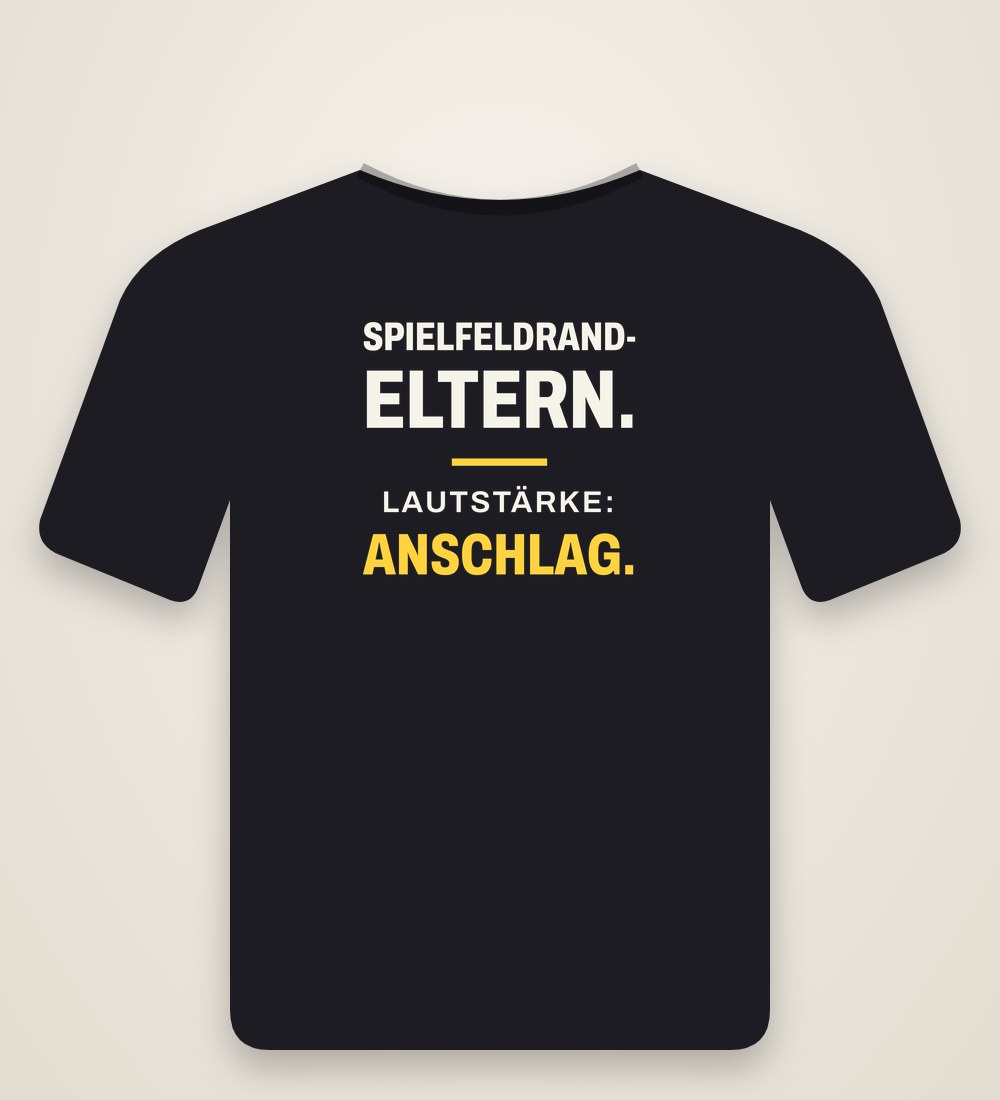 Damen-T-Shirt „Spielfeldrand-Eltern. Lautstärke: Anschlag.“