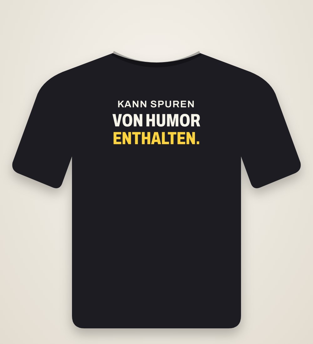 Damen-T-Shirt „Kann Spuren von Humor enthalten.“