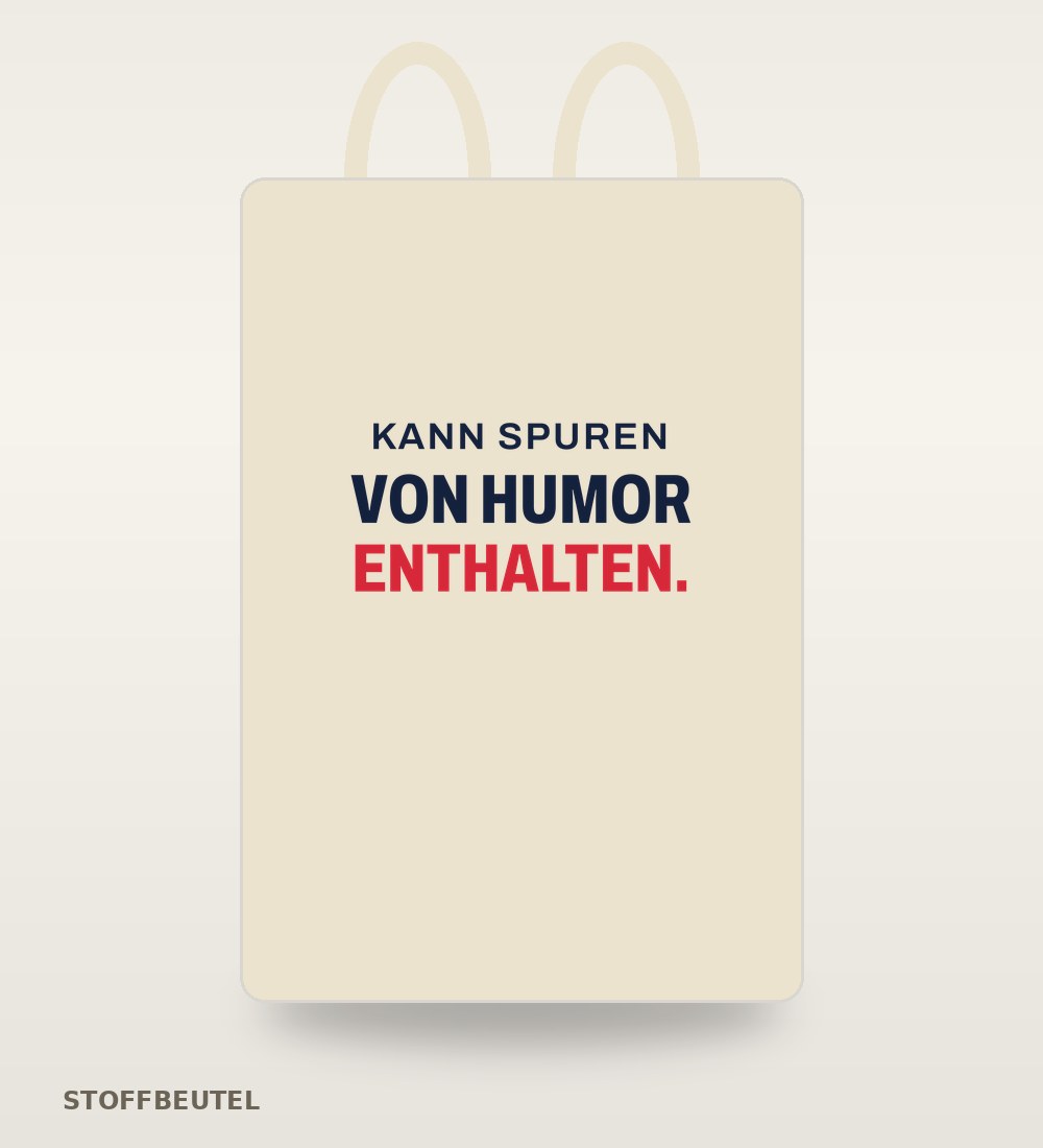 Stoffbeutel „Kann Spuren von Humor enthalten.“