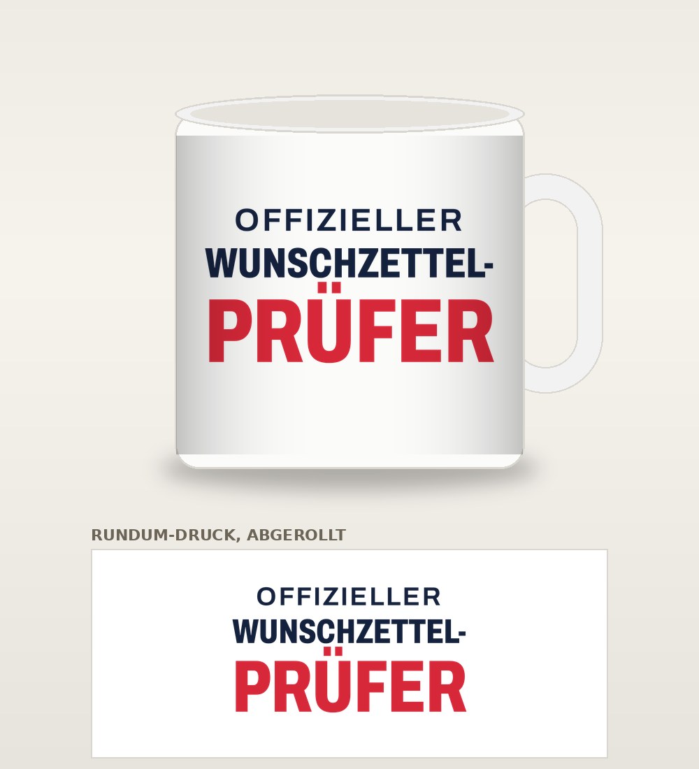 Tasse „Offizieller Wunschzettel-Prüfer“